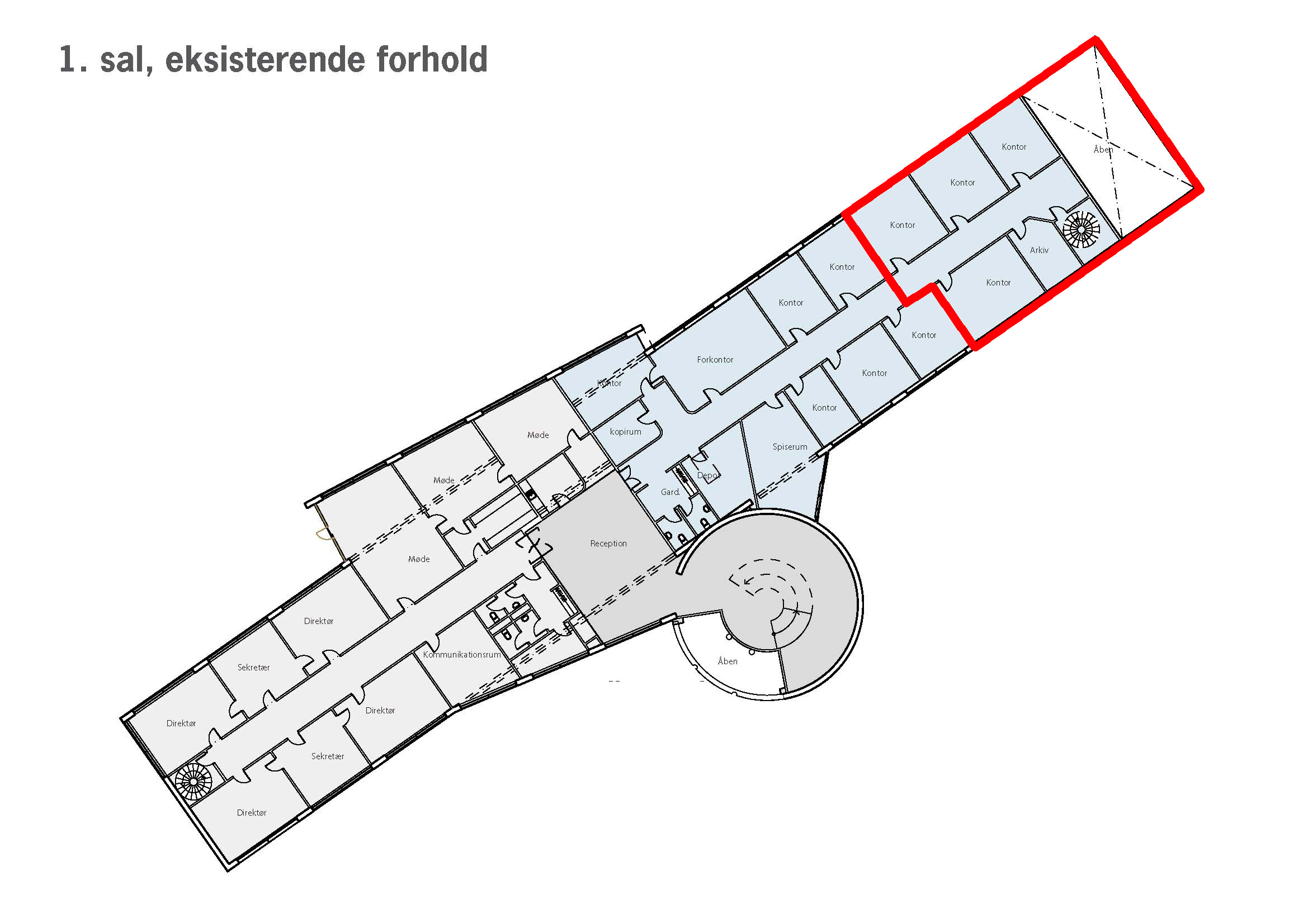 Prøvestensvej plantegning 1. sal redigeret
